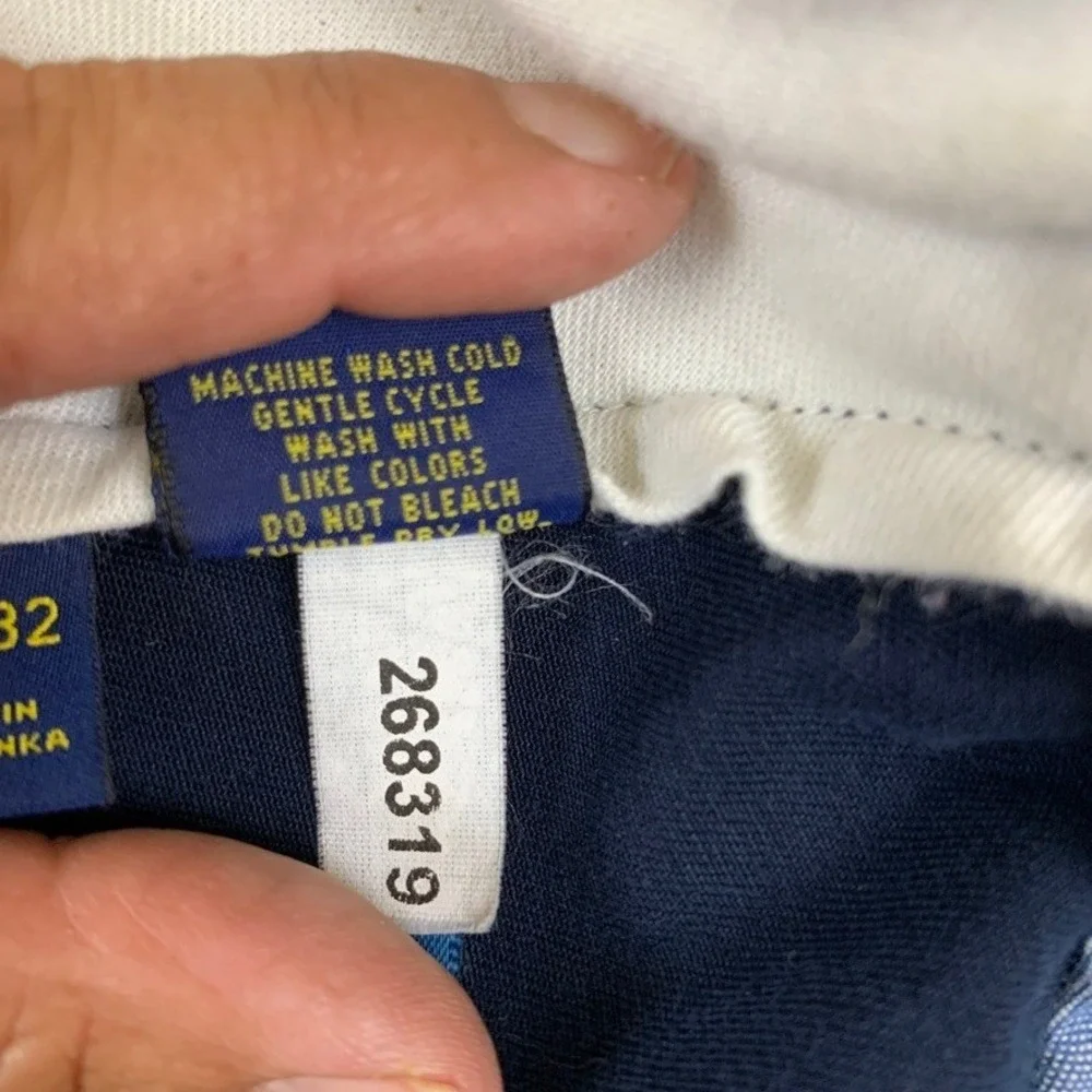 Polo Ralph Lauren Mens Classic Fit Chino Pants Navy Blue‎ 100% Cotton 34x32